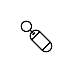Key chain icon vector in linear, outline icon isolated on white background