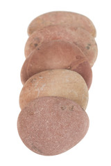 Spa stones isolated on a white background. Top view.
