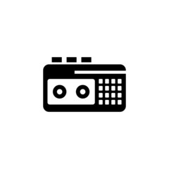 Recorder icon in black solid flat design icon isolated on white background