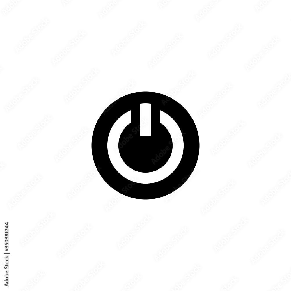 Poster power button icon in black solid flat design icon isolated on white background