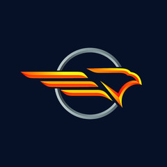 Eagle emblem logo design in vector