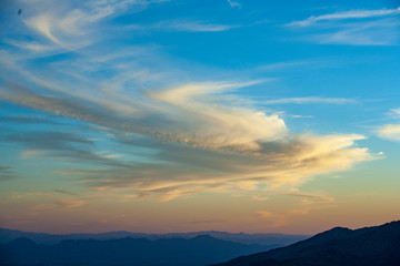 Fototapeta na wymiar spectacular sunset with soft clouds