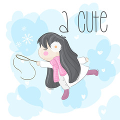 Little girl with snowflake