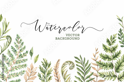 Download Botanical Watercolor Clipart Set Of Green Leaves Fern Herbs And Branches Vector Illustrations Floral Design Elements Perfect For Wedding Invitations Greeting Cards Blogs Posters Logo Wall Mural Kate Macate