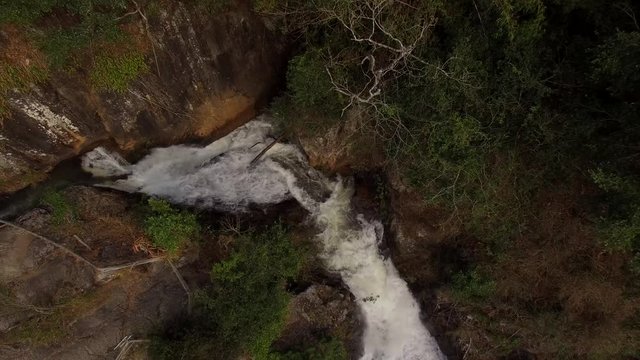 Aerial view of Datanla waterfall in Dalat, Lam Dong, Vietnam