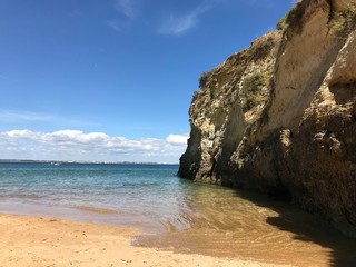 beach and rocks of Praia da Batata in the Algarve,  southern portugal