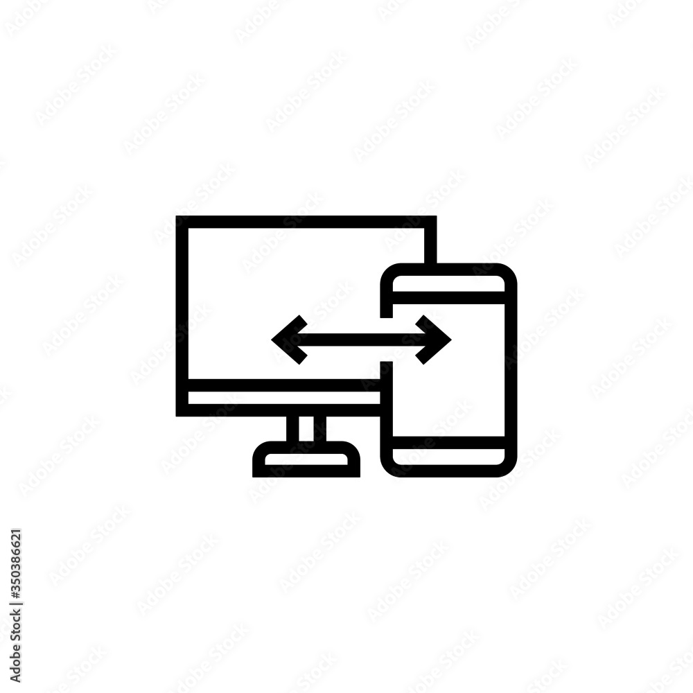 Poster responsive vector icon in linear, outline icon isolated on white background