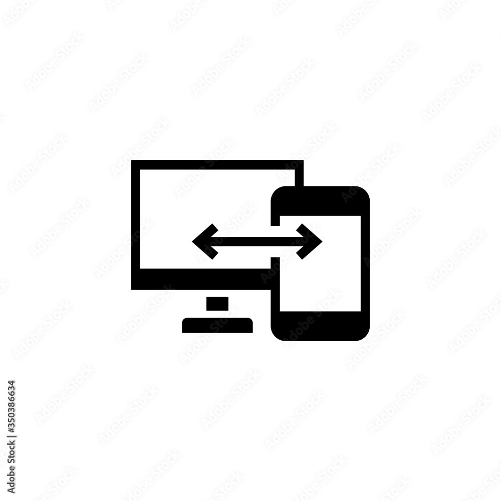 Poster responsive vector icon in black solid flat design icon isolated on white background