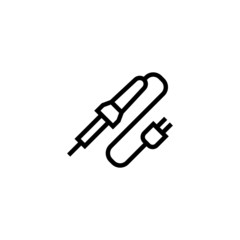 Solder vector icon in linear, outline icon isolated on white background