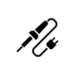 Fototapeta premium Solder vector icon in black solid flat design icon isolated on white background