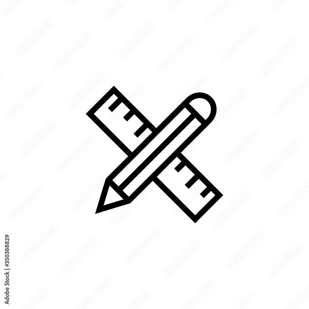 Poster architecture vector icon in linear, outline icon isolated on white background