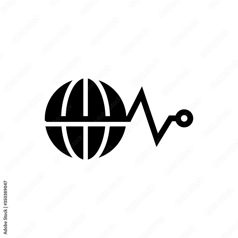 Poster web stocks data graphic interface icon vector in black solid flat design icon isolated on white back