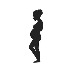 Pregnant woman flat vector illustration