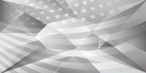 USA independence day abstract background with elements of the american flag in gray colors