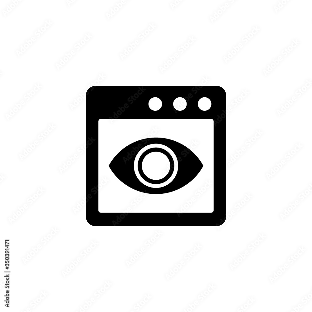 Poster computer vision icon vector in black solid flat design icon isolated on white background