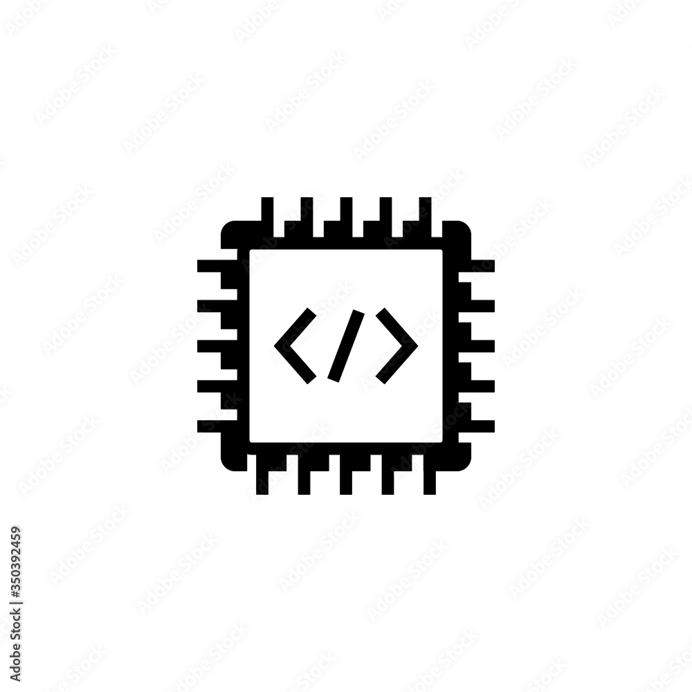 Poster embedding icon vector in black solid flat design icon isolated on white background