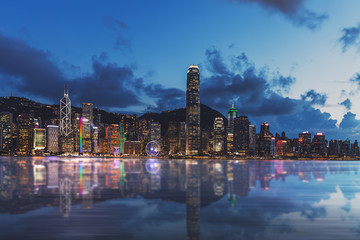 Naklejka premium Hong Kong Cityscape; Hong Kong Landscape at night