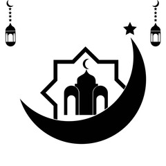 islamic religion icon logo vector
