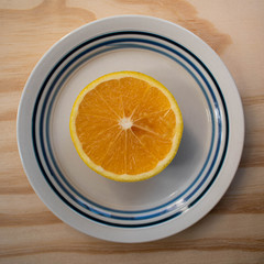 orange on a plate