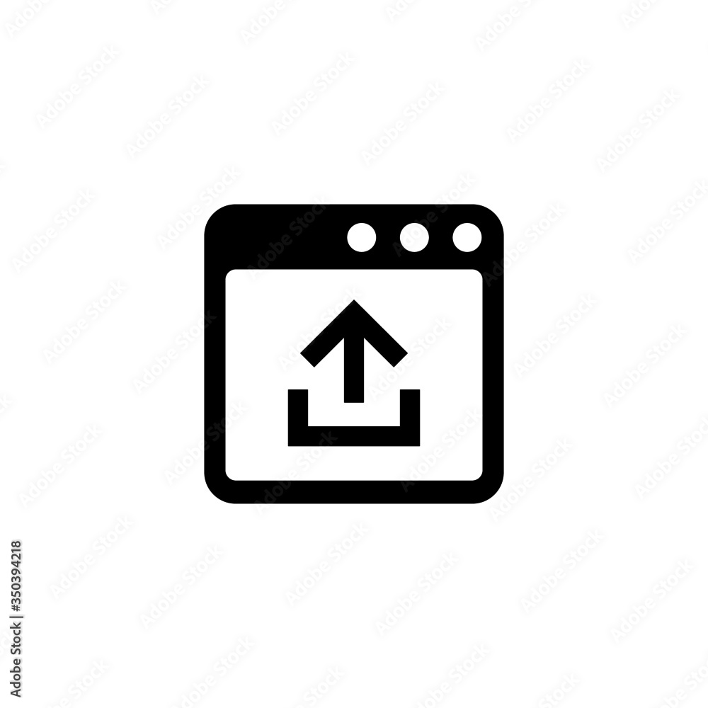 Poster upload file icon vector in black solid flat design icon isolated on white background