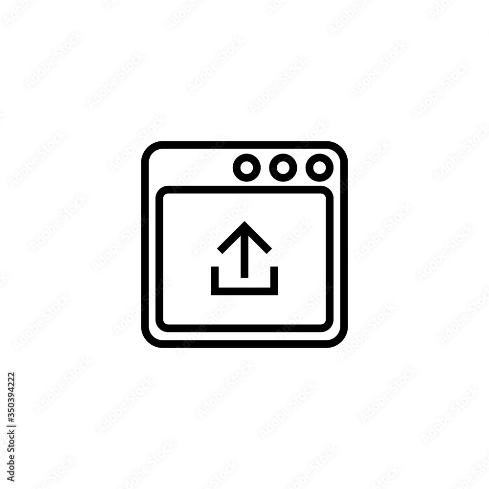 Poster upload file icon vector in linear, outline icon isolated on white background