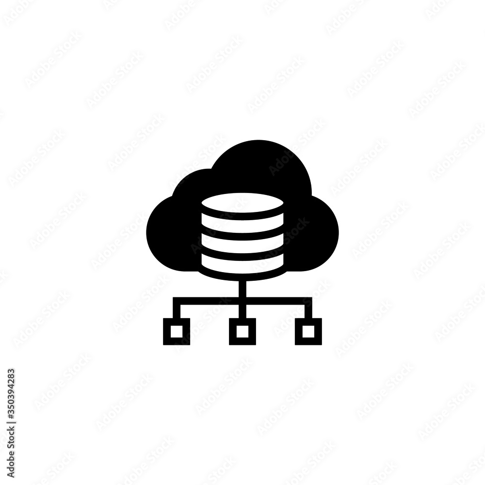 Poster big data vector icon in black solid flat design icon isolated on white background