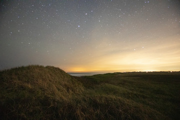 Nantucket Night Constellations over Crashing Beach Waves
