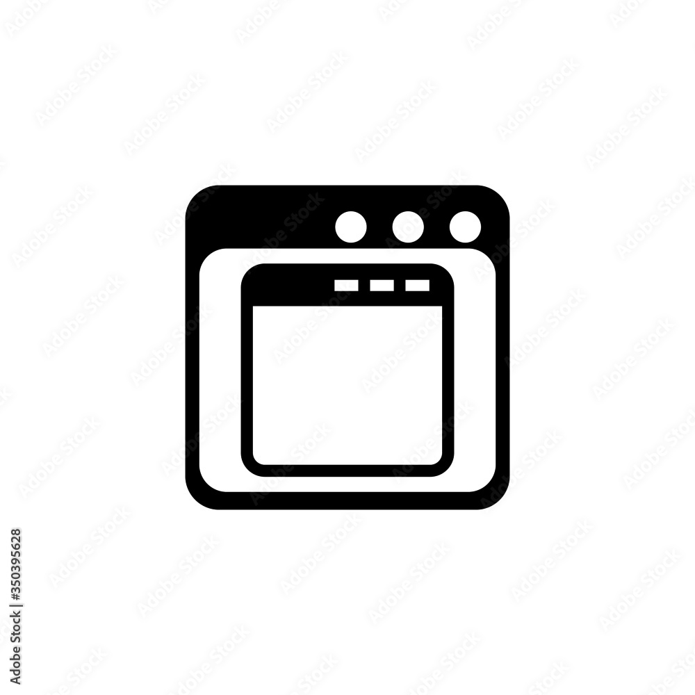Poster virtual machine icon vector in black solid flat design icon isolated on white background