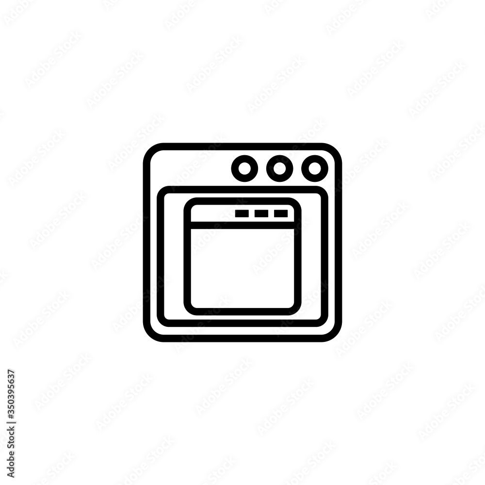 Poster virtual machine icon vector in linear, outline icon isolated on white background