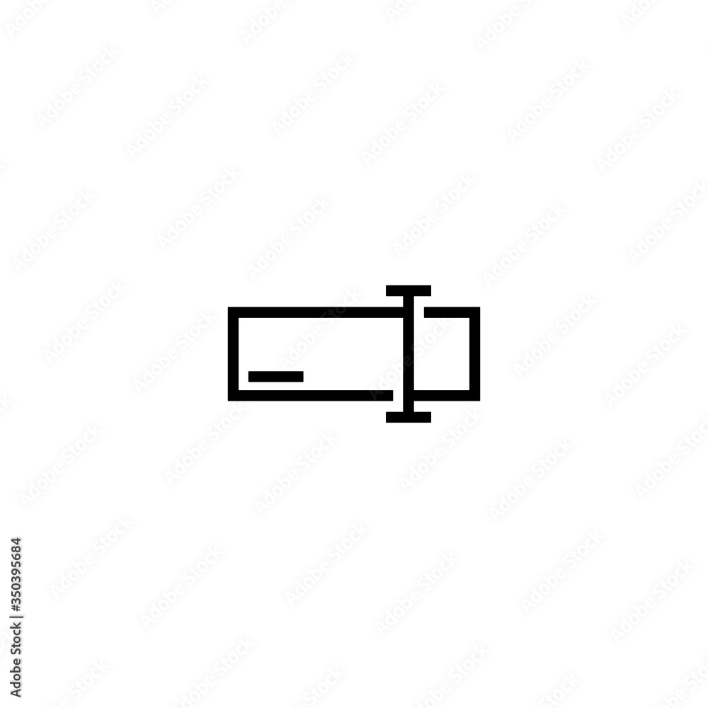 Aufkleber type icon vector in linear, outline icon isolated on white background
