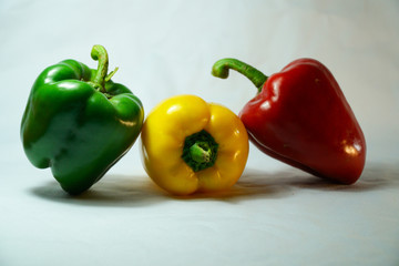 Sweet bell pepper for healthy on white background.Closeup with Clipping Path. 