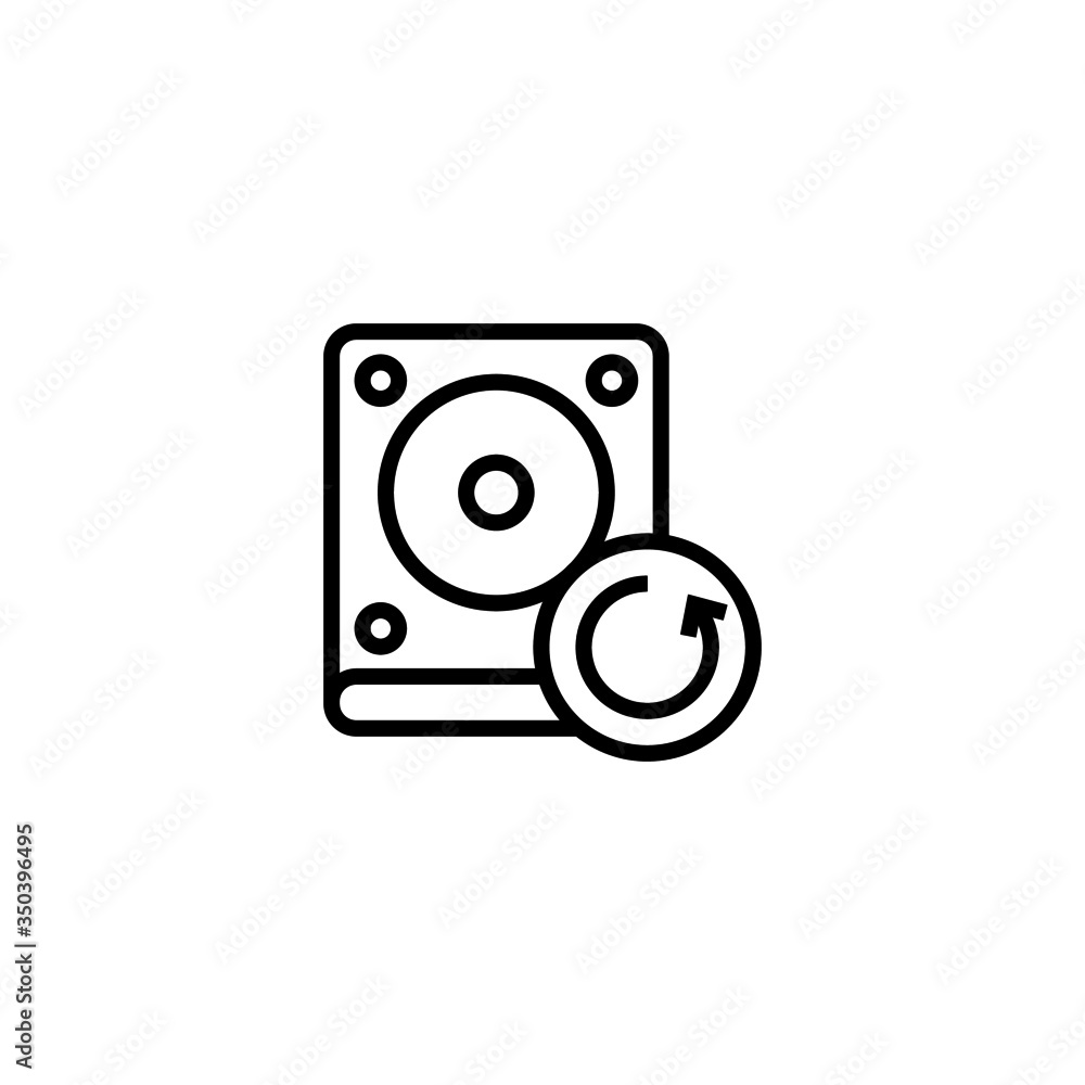Poster backup icon vector in linear, outline icon isolated on white background