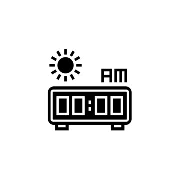Post meridiem  icon vector in black solid flat design icon isolated on white background