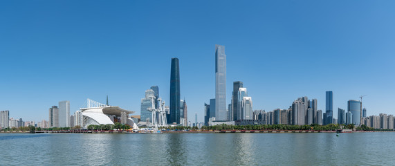 Fototapeta na wymiar The skyline of modern architecture in Guangzhou, China..