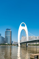 The skyline of modern architecture in Guangzhou, China..