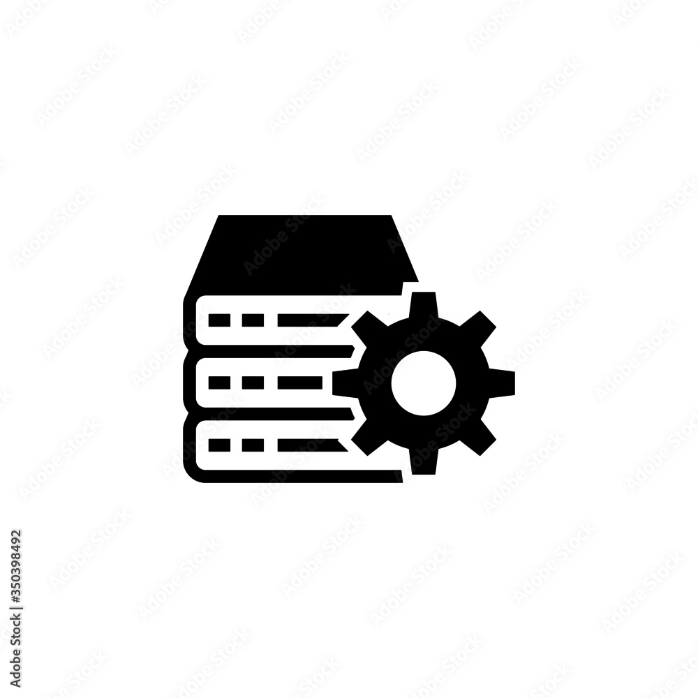Poster data processing icon vector in black solid flat design icon isolated on white background