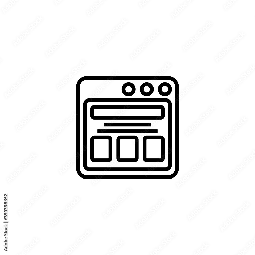 Poster user interface icon vector in linear, outline icon isolated on white background