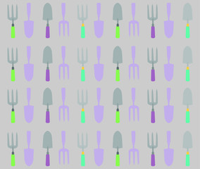 Gardening trowel and spade pattern vector
