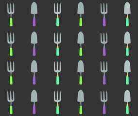 Gardening trowel and spade pattern vector