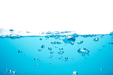 Beautiful water waves Splashed water wave in clean blue water