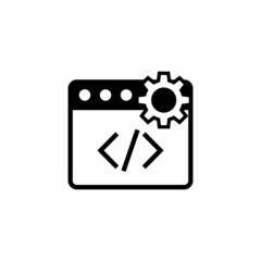 Web development icon vector in black solid flat design icon isolated on white background
