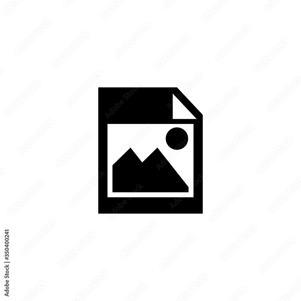Poster raster images icon vector in black solid flat design icon isolated on white background