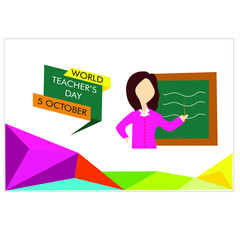 Happy teacher's day poster background concept. vector illustration