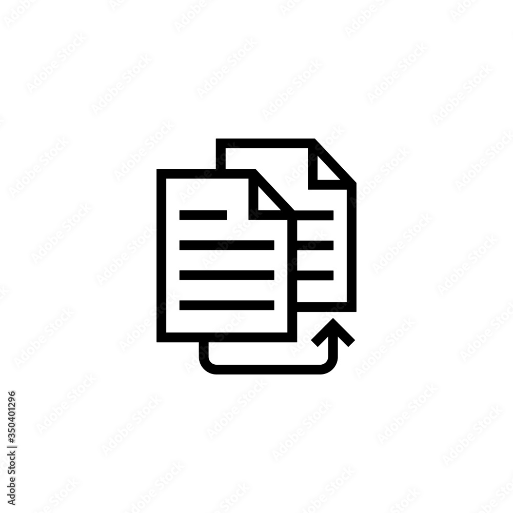 Poster duplicate vector icon in linear, outline icon isolated on white background