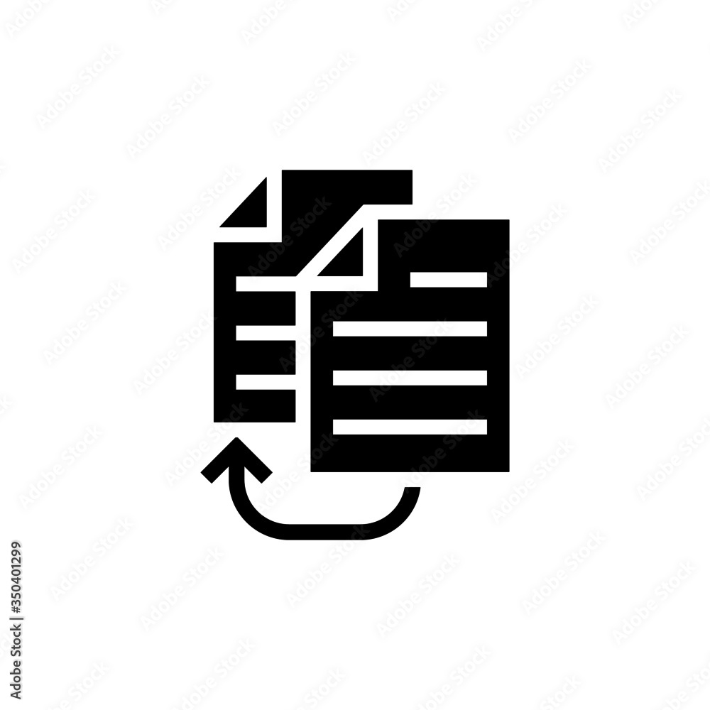 Poster duplicate vector icon in black solid flat design icon isolated on white background