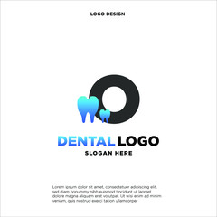 Initial Letter O Dental Logo Design Template