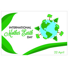 International Mother Earth Day vector illustration. Stop polluting the earth symbol. Ecological design element. Green world banner background
