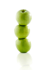 A stack of green apples