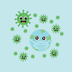 Corona virus character illustrations are suitable for ads, emoticons, icons, logos and there is still much
you can do with it.