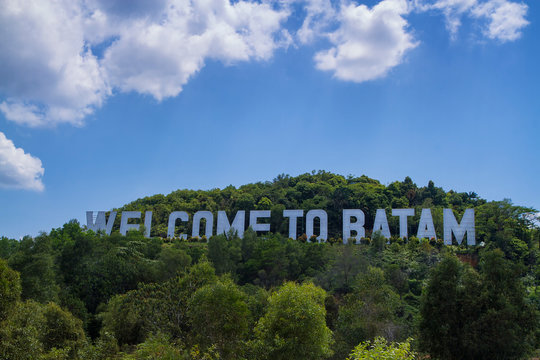 welcome to Batam sign. Batam island of Indonesia